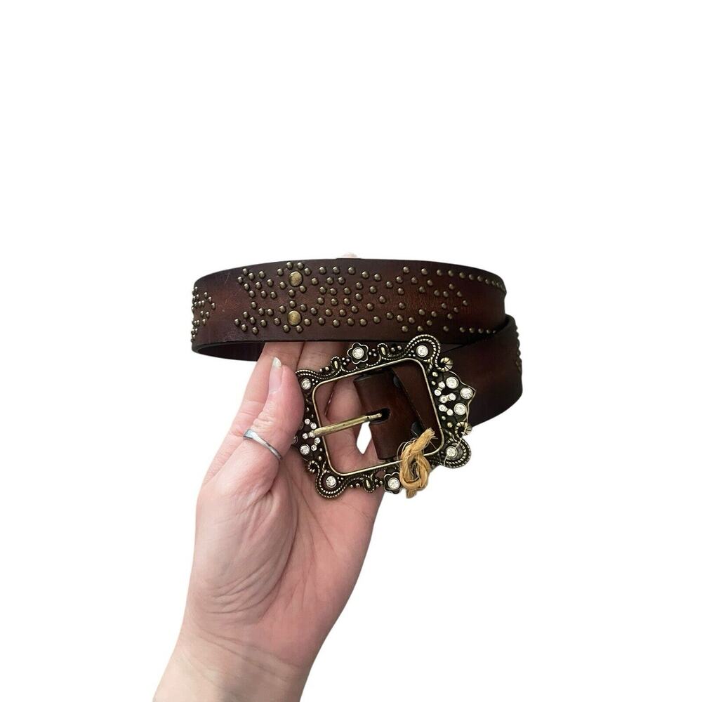 Roper NWOT Women's Size S Bling Studded Cowboy Western Rhinestone‎ Leather Belt